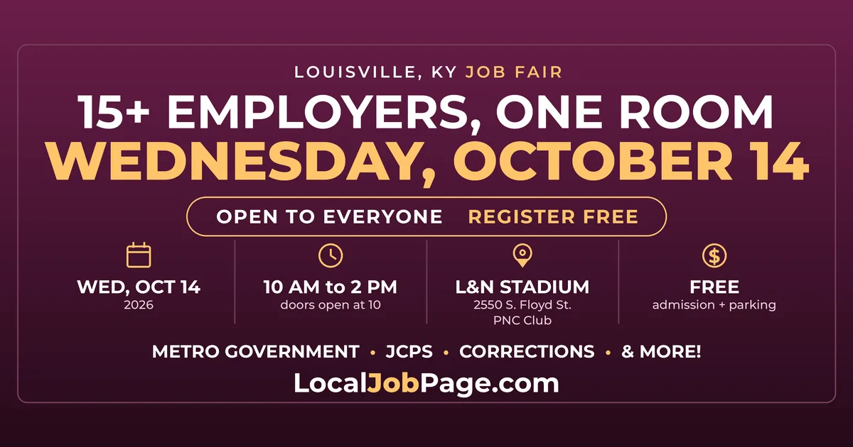Louisville Job Fair October 14 at L&N Stadium: Metro Government, JCPS and More